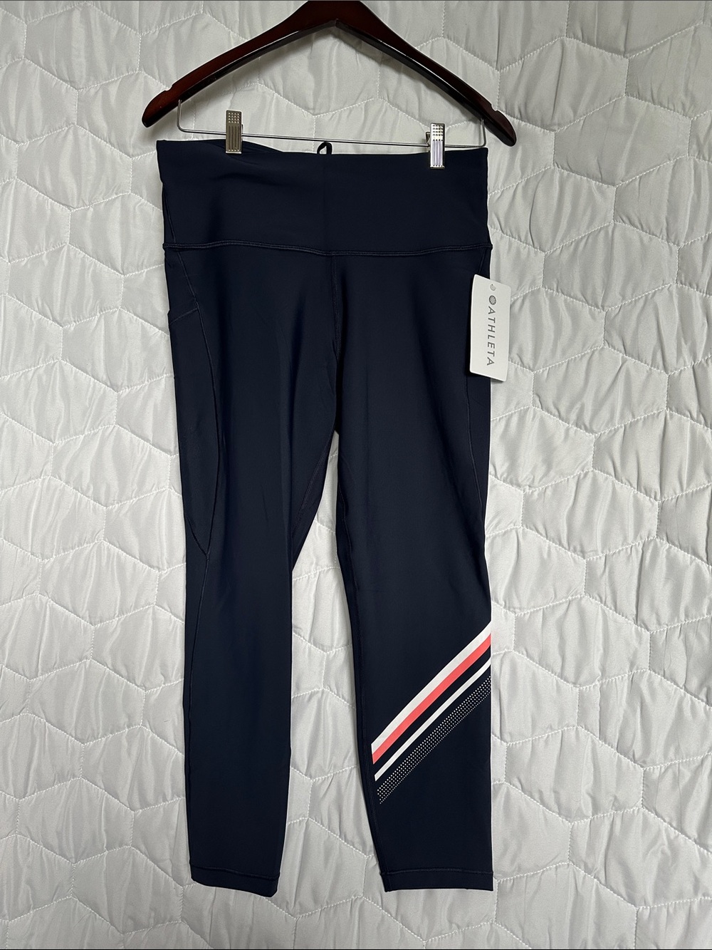 Athleta Interval Stash Diagonal Stripe 7/8 Tight